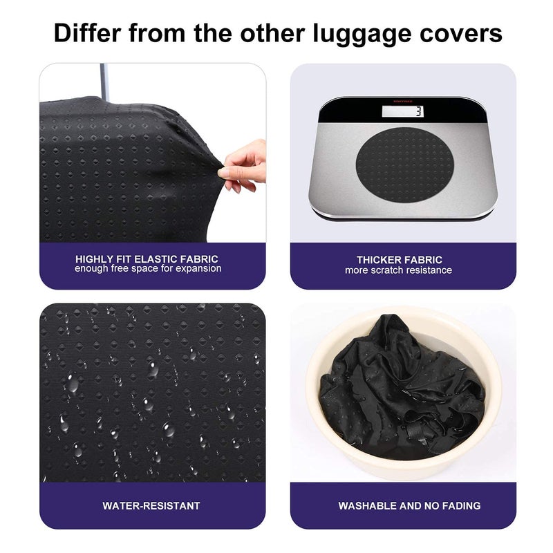 7-Mi Travel Luggage Cover Protector, Washable Suitcase Protector Anti-scratch Spandex Baggage Covers Fits 23-25 Inch Luggage - Image 4
